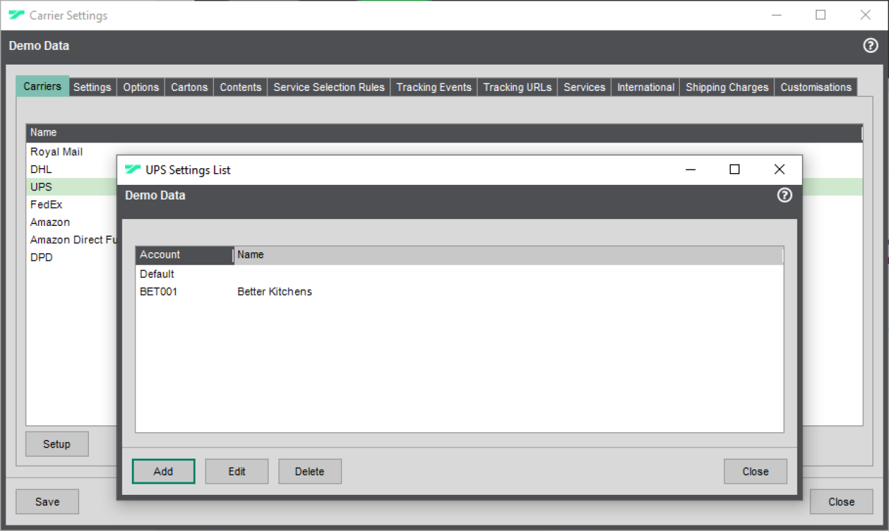 UPS World Ease for Sage 200.