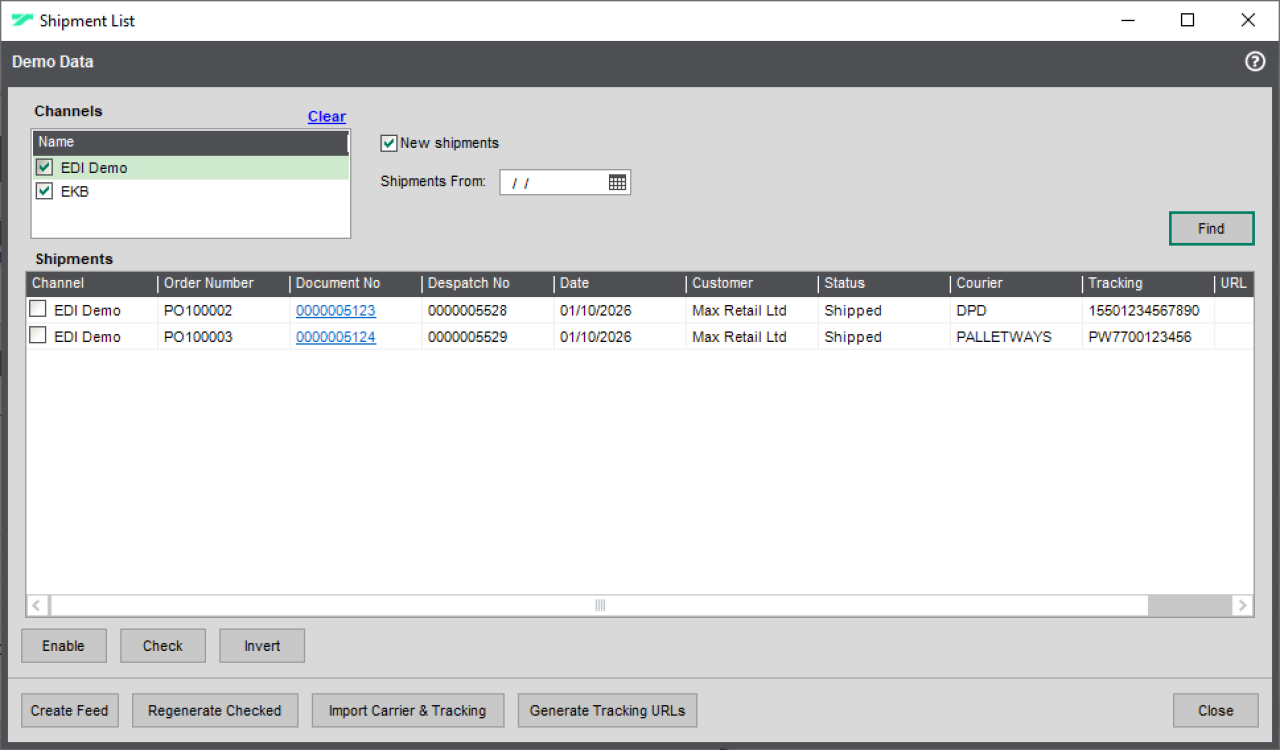 Sage 200 EDI ASN.