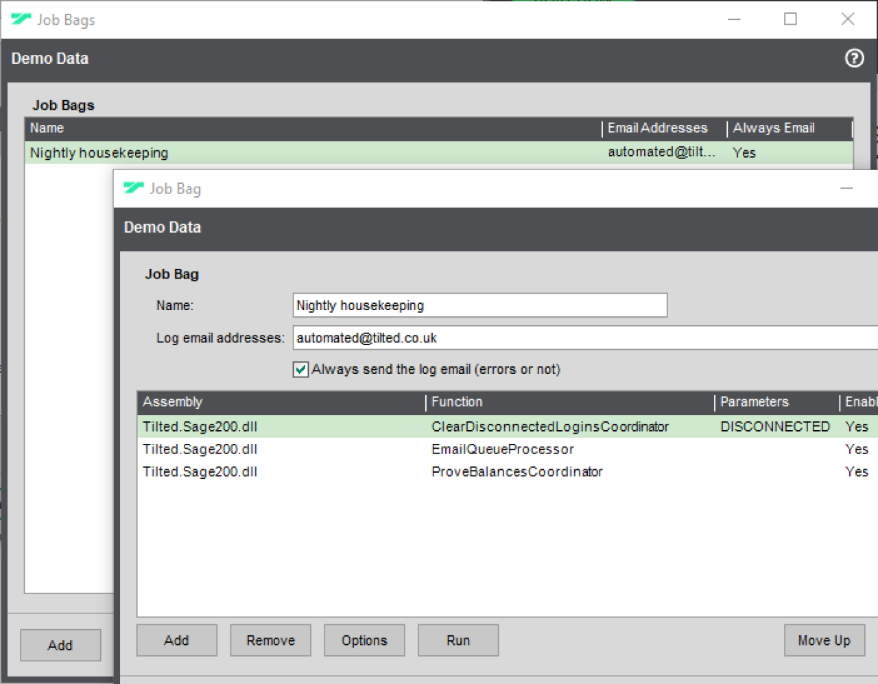 Sage 200 Job Scheduling.
