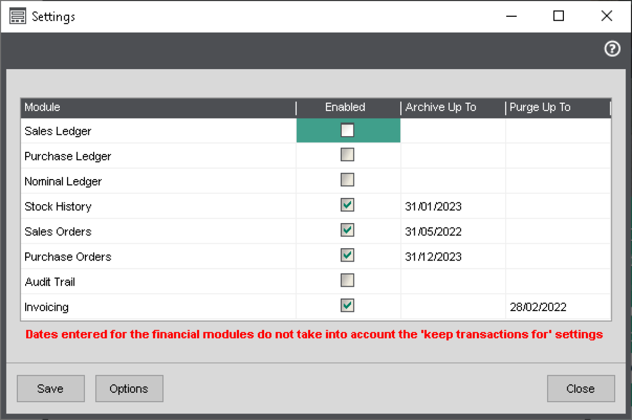 Sage 200 Archiving.